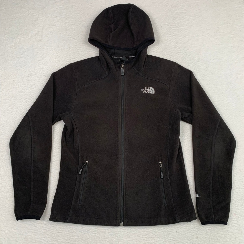 The North Face Womens WindWall Hoodie Womens L Full Zip Fleece Jacket Black